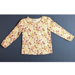 Max Studio Kids Floral Long Sleeve Top Cream Pink 12M NWT‎